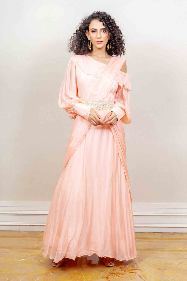 Designer pink color Gown