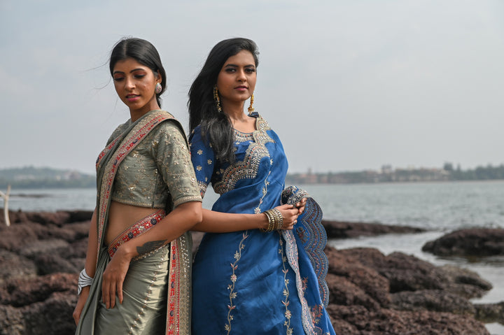 Buy Festive Wear Saree In Mehndi Color At Online simaaya