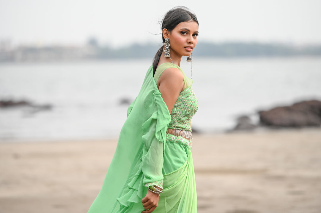 Buy Casual Wear Dress In Green Color At Online simaaya