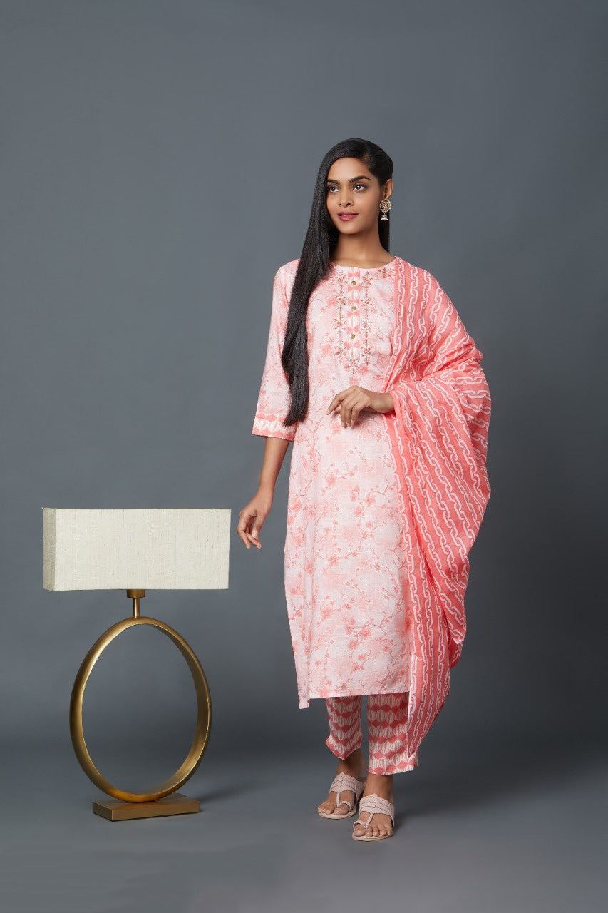 Evening/ Casual Wear Digital Print Work Tunic In Pink Color