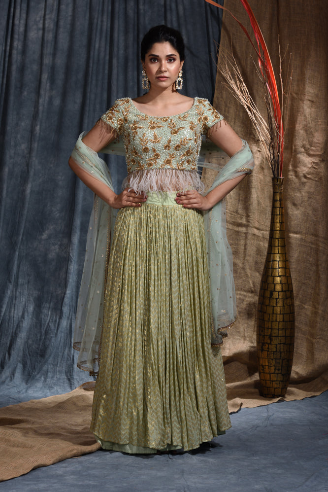 Artistic Yellow and Mehendi Green Colored Designer Silk Saree, Bollywood  Saree latest collections | Bollywood Sarees