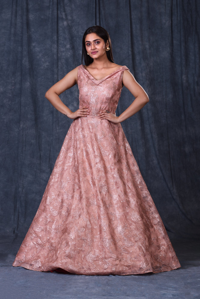 Festive/ Party/ Sangeet/ Wedding  Thread  Work Gown In Pink Colour