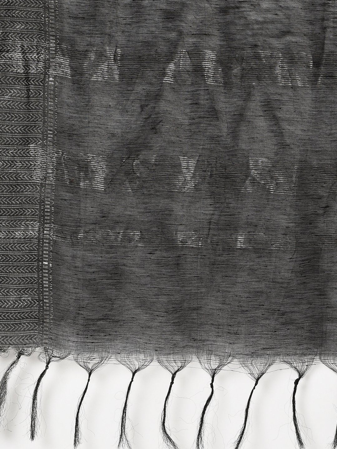 Handloom Cotton Saree In Black Color