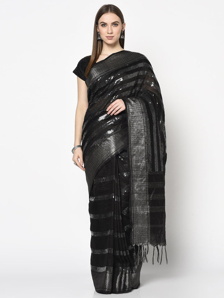 Shop Black Handloom Saree Party Wear which is Saree online at simaaya At