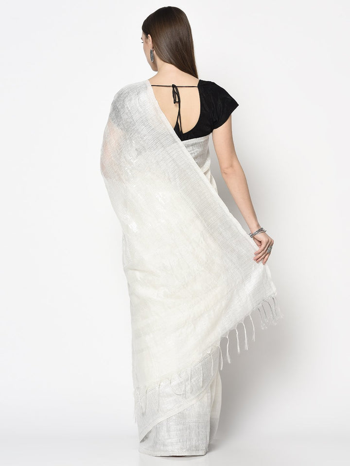Party Wear Saree In White Color