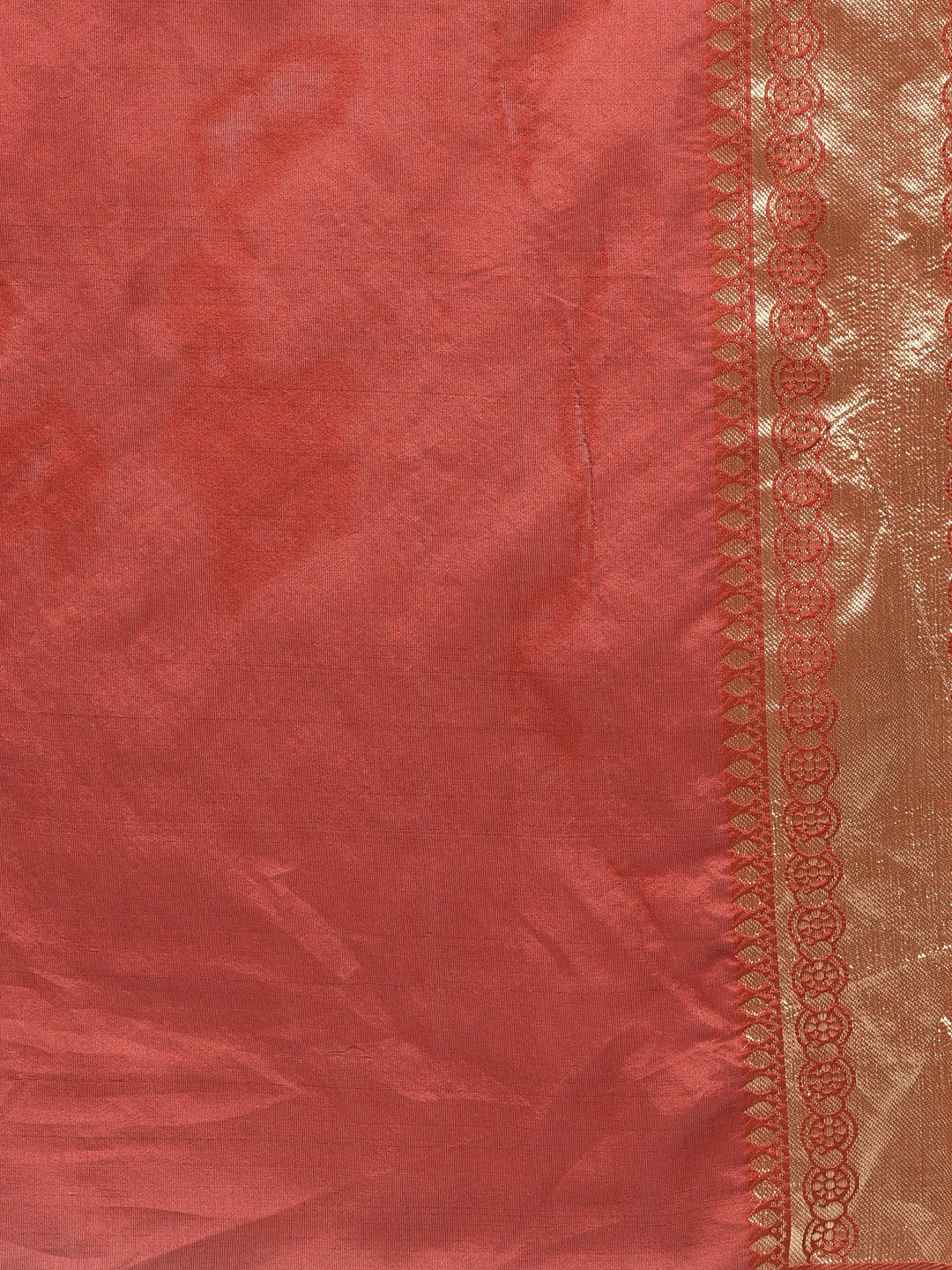 Handloom Saree In Rust Color